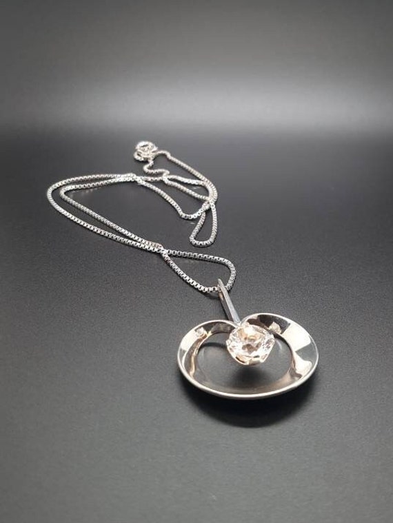 Large heart shaped Alton Sweden silver pendant wi… - image 3