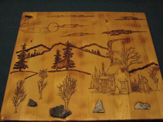 mountain cabin scene wood