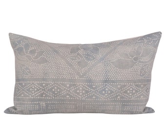 Chinese Batik Lumbar Pillow Cover, 12x20, Batik Lumbar, Blue Lumbar Pillow, Chinese Batik Pillow
