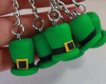 ONE, Leprechaun's hat keychain, Polymer clay, Funny gift, St Patrick's day gift, Green hat keychain,