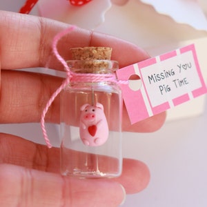 I Piggin Love You, Missing you pig time, Polymer Clay Miniature, Pig Lover Gift, Hogs and Kisses, Anniversary Gift, Valentine's day gift