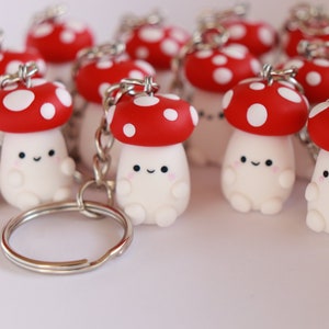 Toad Stool Keychain, Polymer Clay Charm, Valentine's day gift, Mushroom Keychain, Mother's day gift, Cute kawaii keychain, Best friend gift