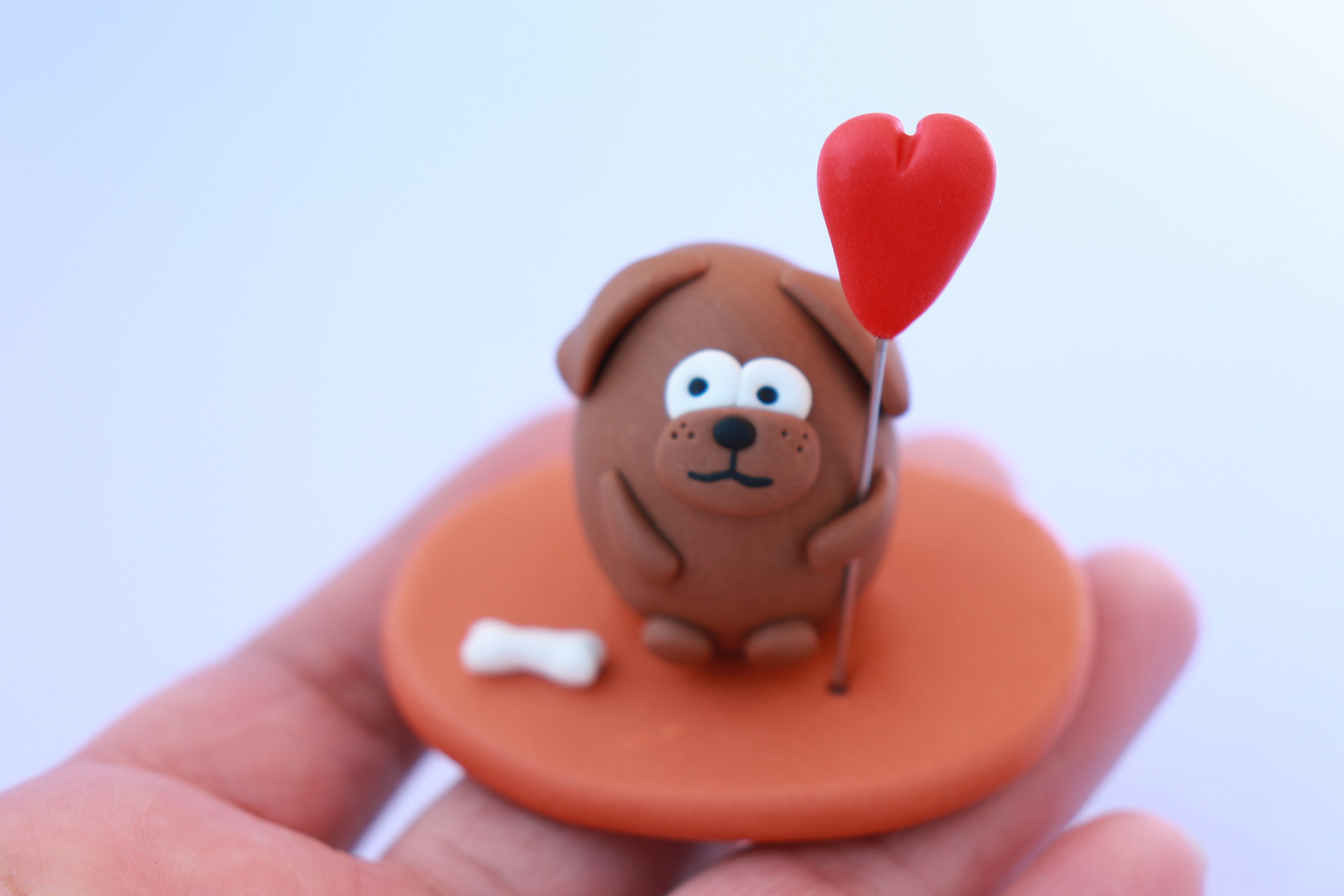 Dog Ornament Polymer Clay Brown Dog Dog Lover Gift Gift for Etsy UK