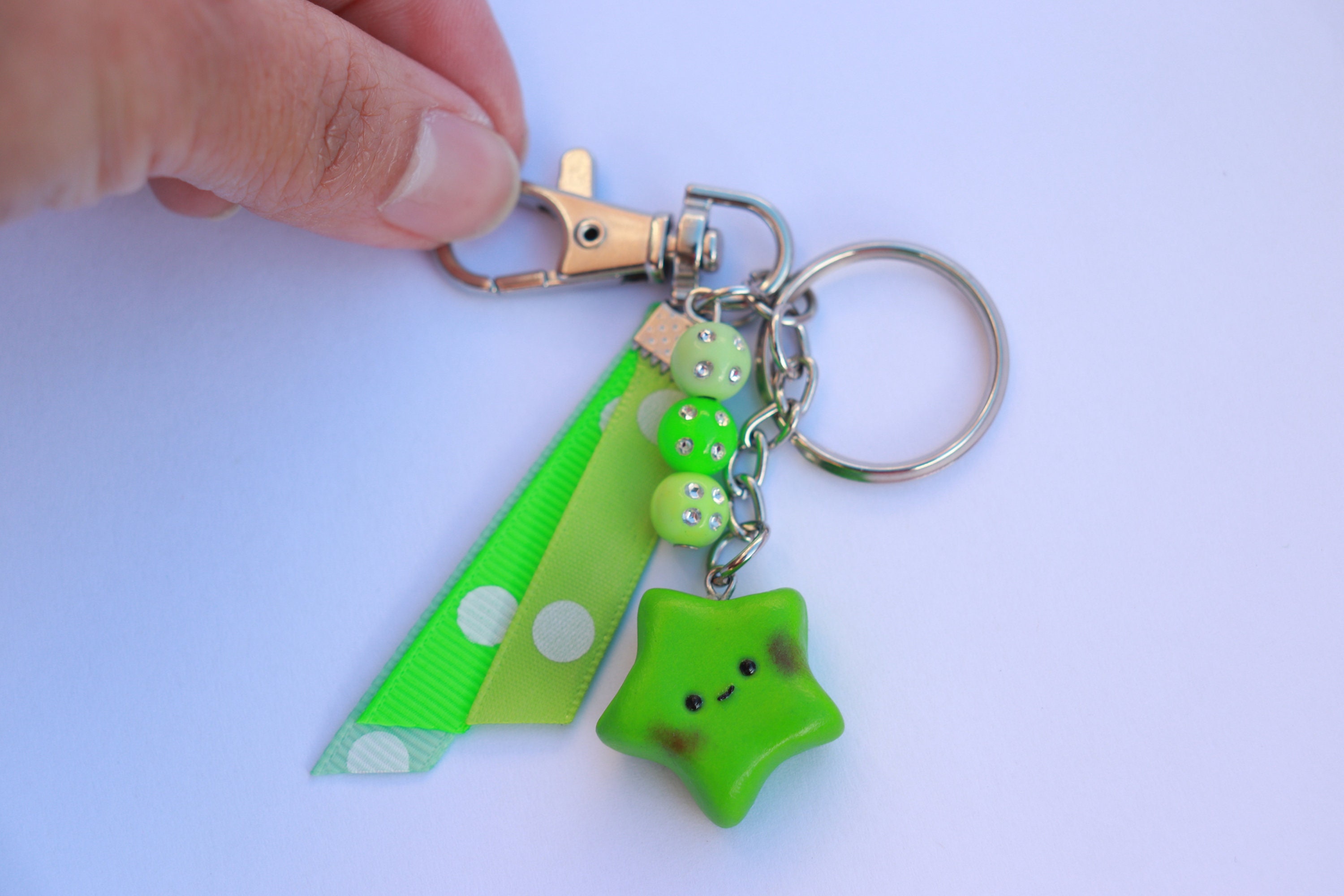 Kawaii Star Bag Charm Keychain Polymer Clay Keychain Cute Etsy