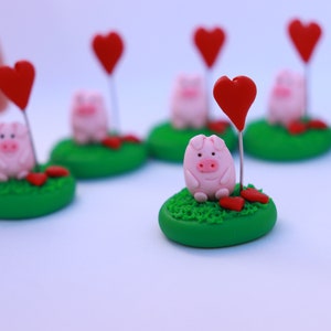 Miniature pig, Polymer clay, Anniversary gift for her, Gift for him, I piggin love you, Animal lover, Gift for mum, Mother's day, Pig lover