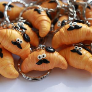 Croissant keychain, Polymer clay, French croissant, Funny gift,  Gift for him, Gift for brother, Gift for baker, gift husband,