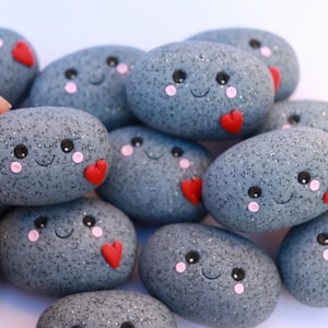 You Rock, Polymer Clay Pet Pebble, You Are My Rock, Plant Buddy, Gift ...