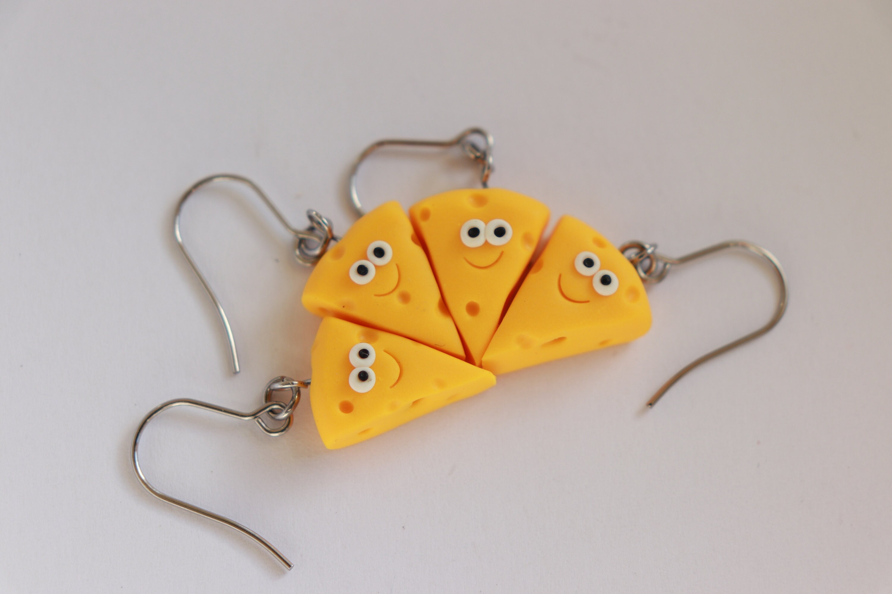 Polymer Clay Cheese Earrings Stainless Steel Earring Hooks Etsy Canada