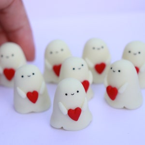 Glow in the dark pet ghost, Ghost buddy, Polymer clay, Halloween decoration, Ghost hug, Gift for friend, Gift for mum, Birthday gift,