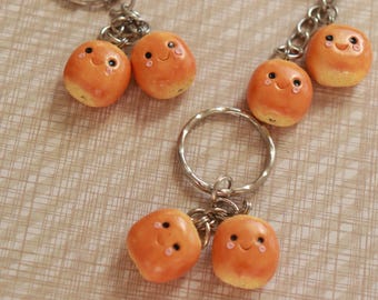 Kawaii Polymer Clay Bread Rolls Keychain
