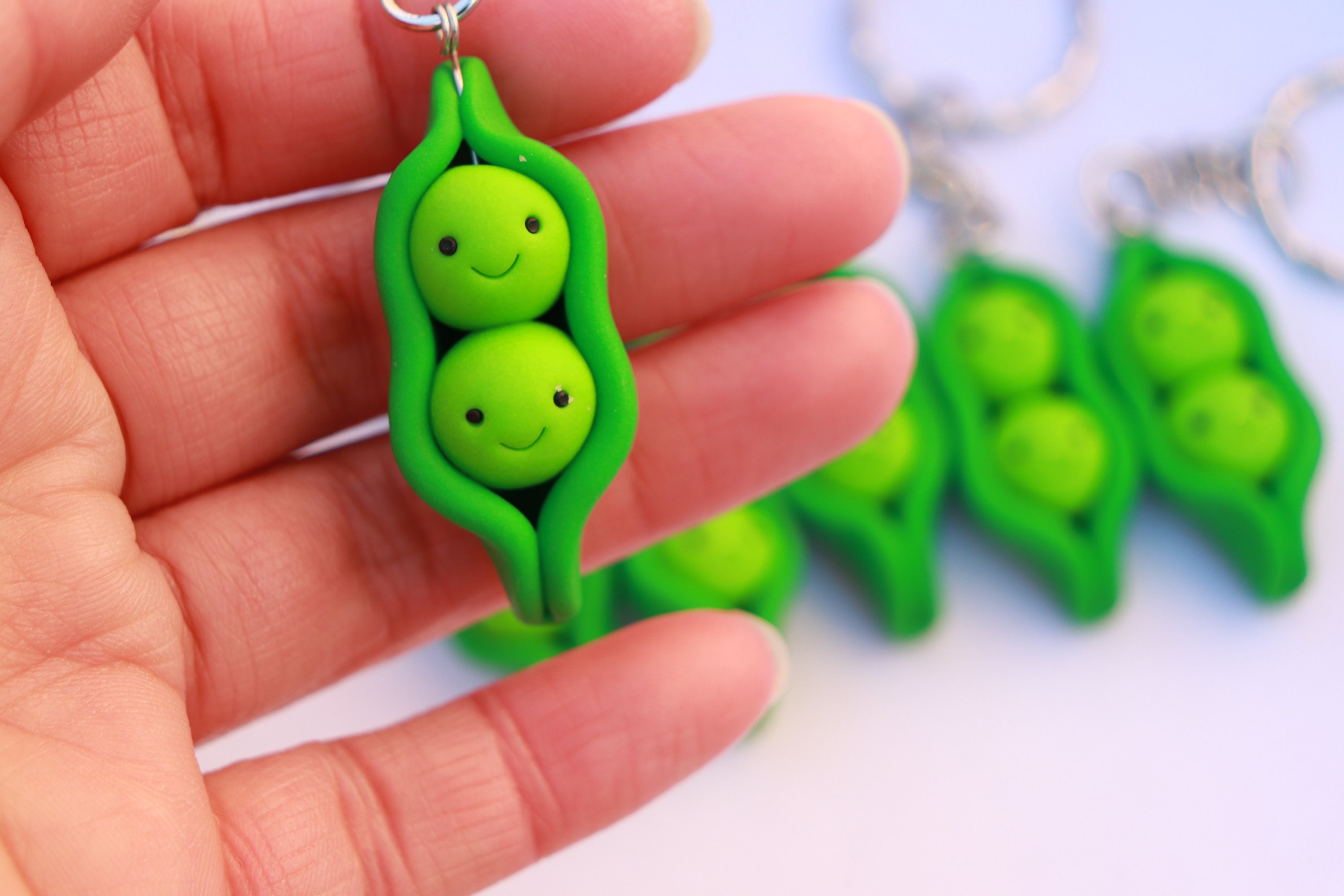 Two Peas in a Pod Keychain Valentine's Day Polymer Clay Etsy