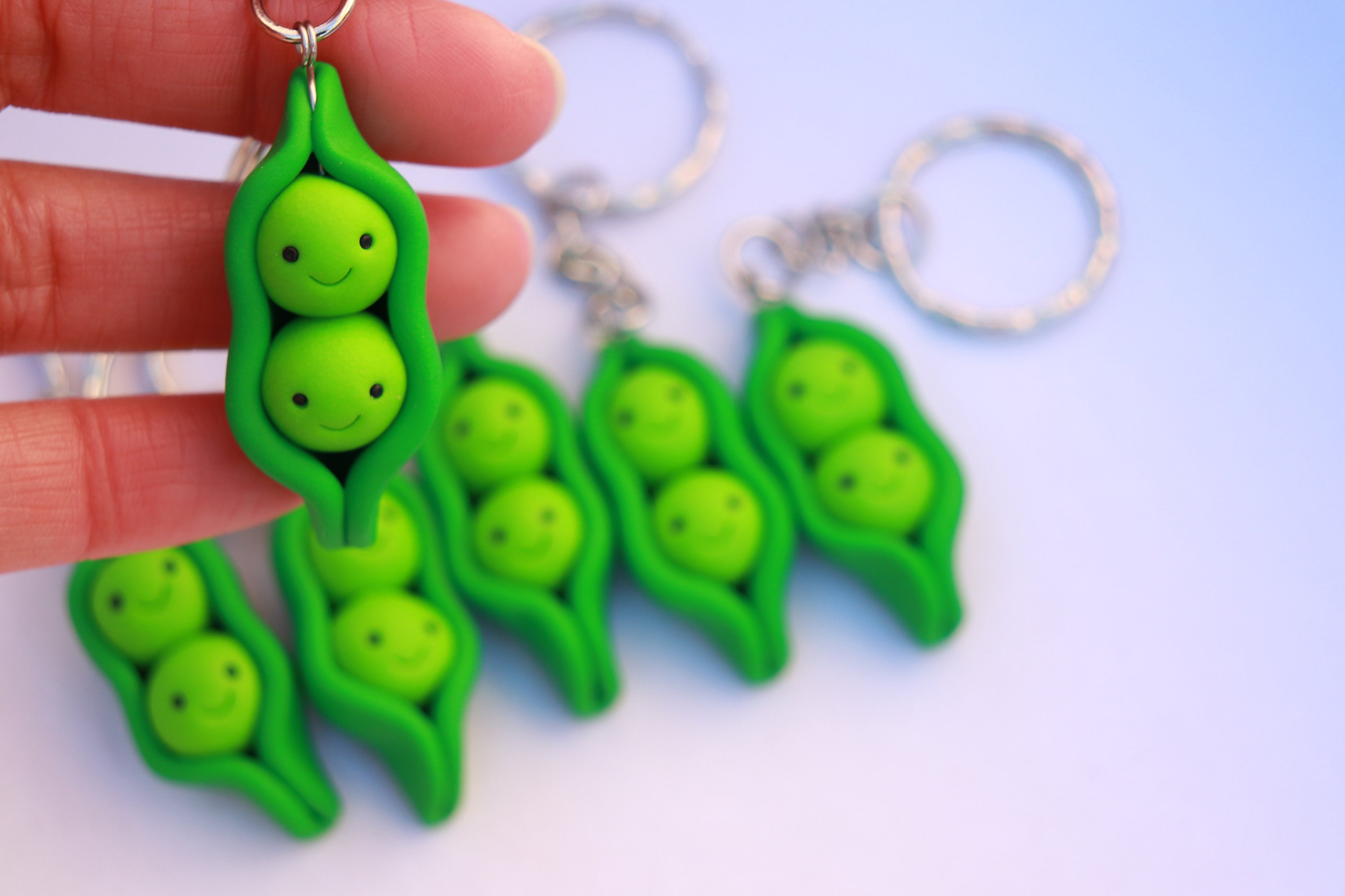Two Peas in a Pod Keychain Valentine's Day Polymer Clay Etsy