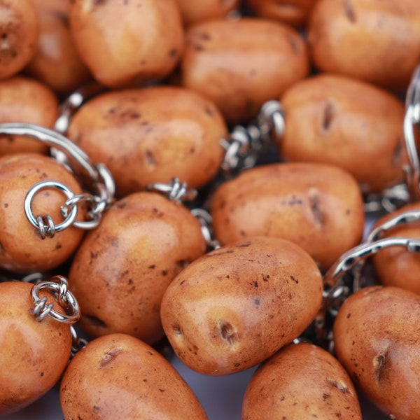 Porte-clés ONE pomme de terre, pomme de terre en pâte polymère, cadeau amusant, pomme de terre kawaii, meilleures patates, cadeau pour agriculteur, cadeau meilleur ami, pomme de terre sur le canapé