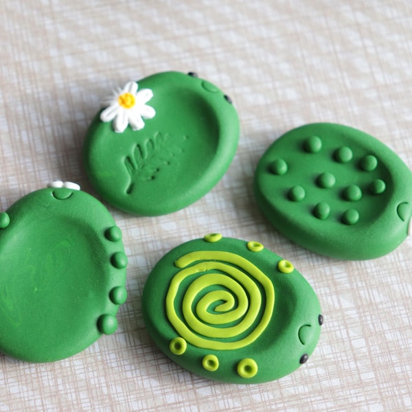 Green Polymer Clay Worry Stone with  Anxiety Relief Fidget Buddy