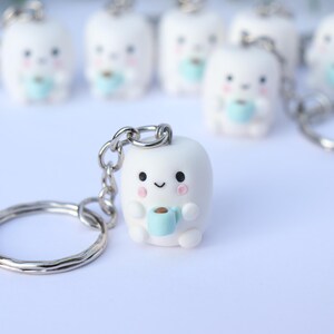 かわいいマシュマロBFFキーホルダーミニチュアフードキーホルダー