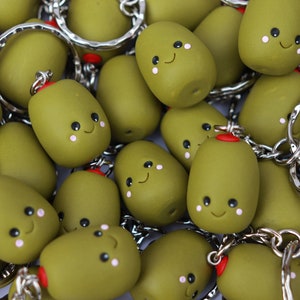 Polymer Clay keychain, Kawaii Olive Keychain, Martini Olive You, Mothers Day Gift,  Valentine&#39;s Day, Gift for friend, Gift for sister