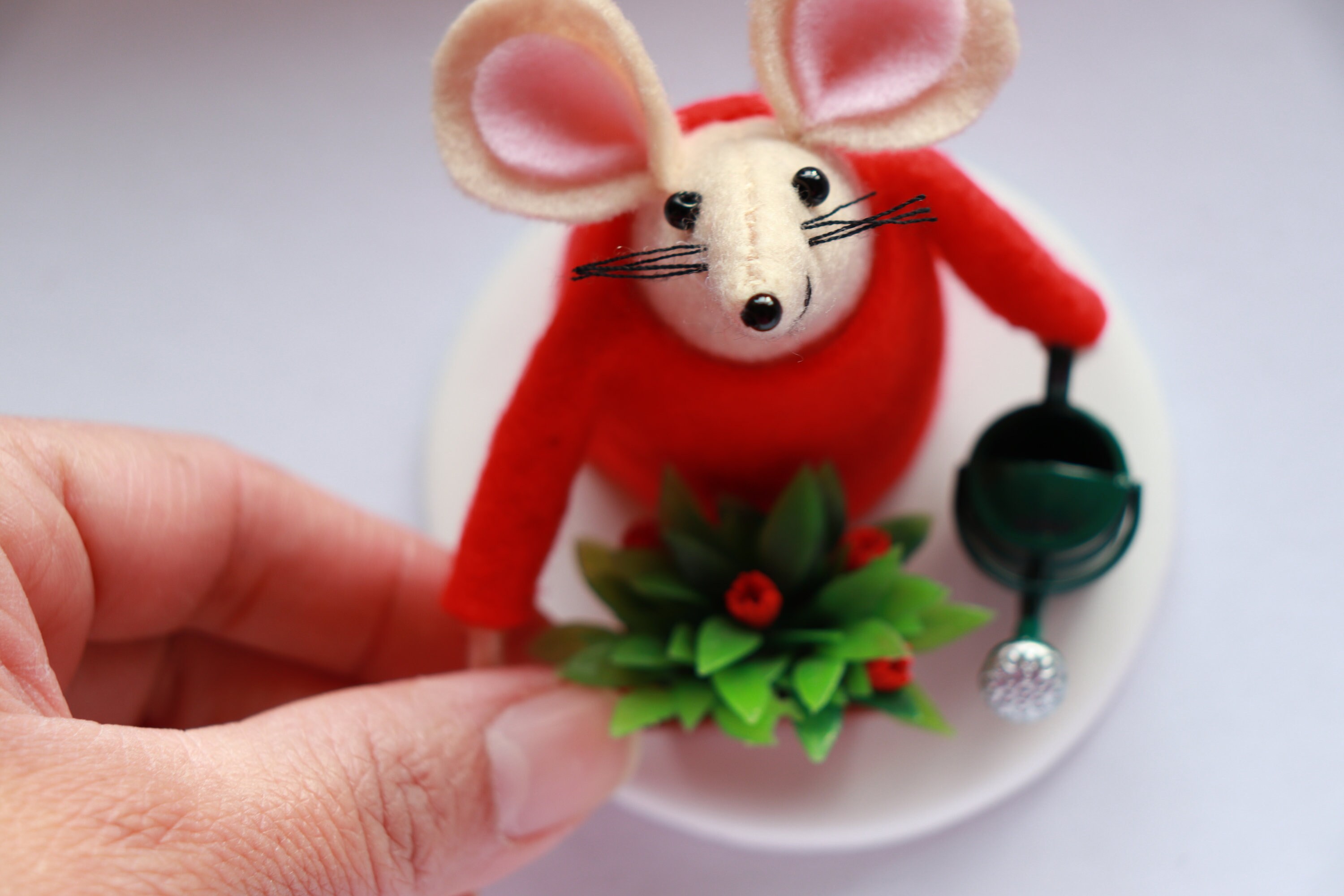 Felt Mouse Gift for Gardener Felt Mice Miniature Watering Etsy