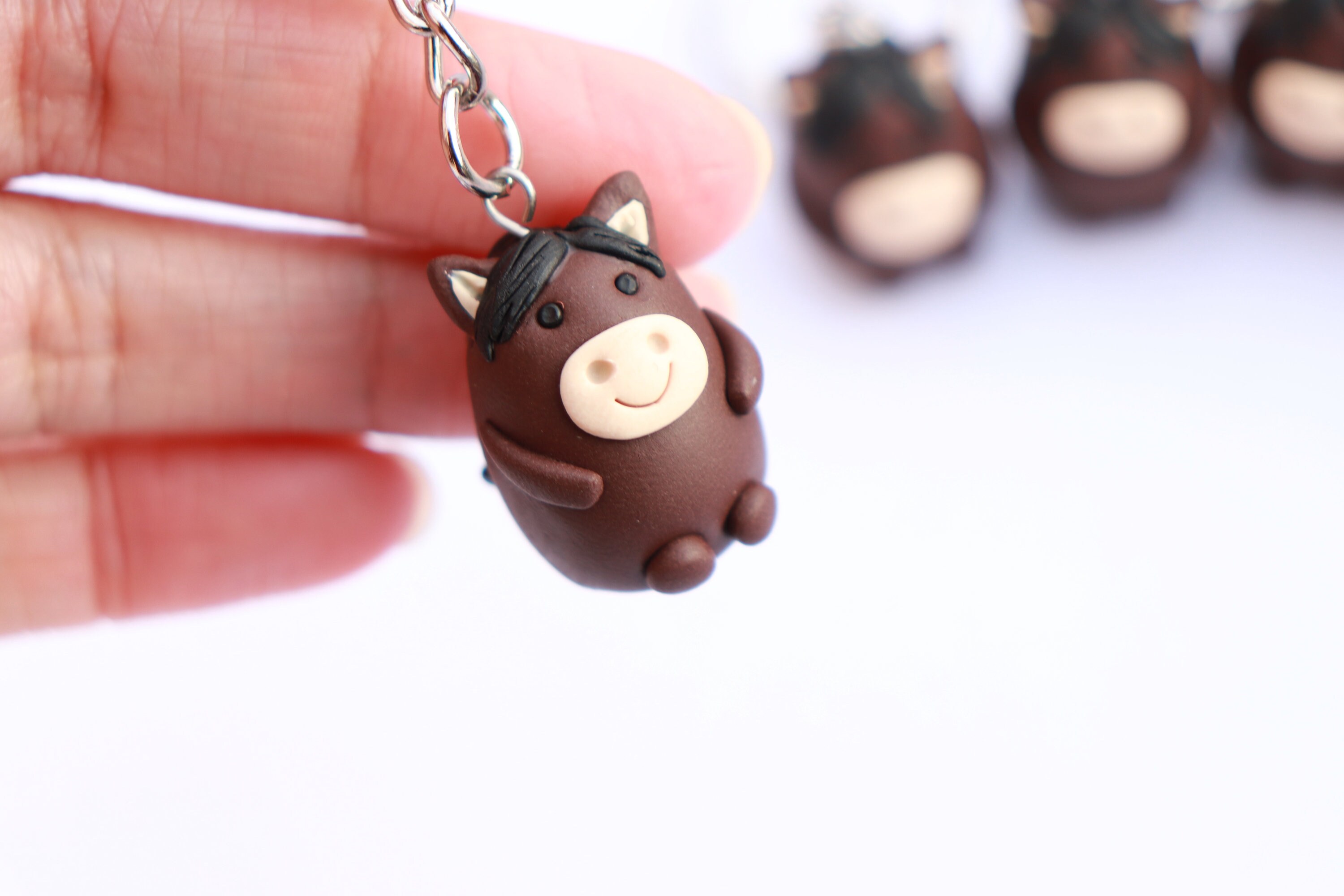 ONE Polymer Clay Horse Keychain Cute Horse Lover Gift Chubby Etsy 日本