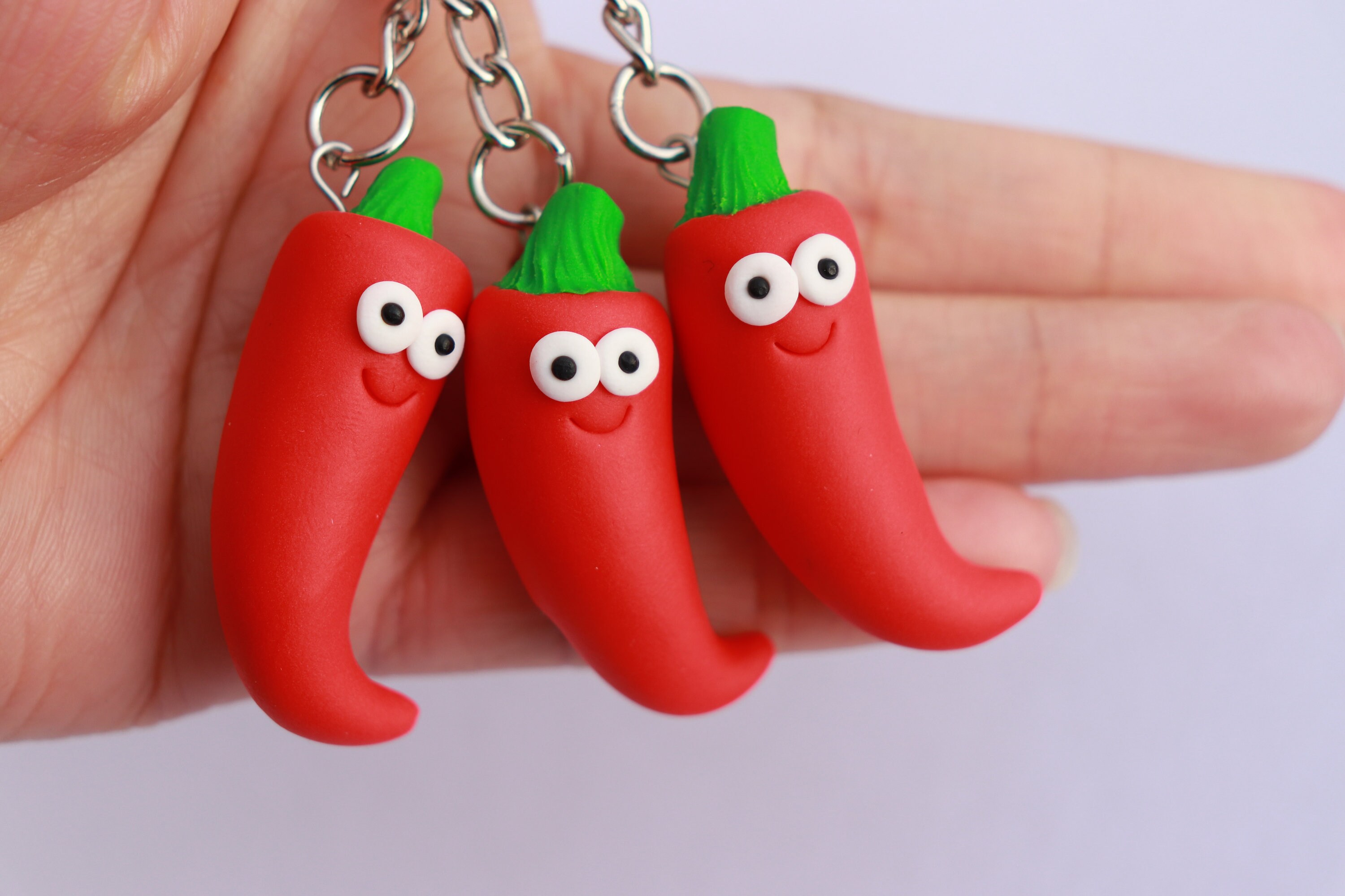 ONE Red Chili Pepper Pepper Keychain Fake food Kawaii Etsy