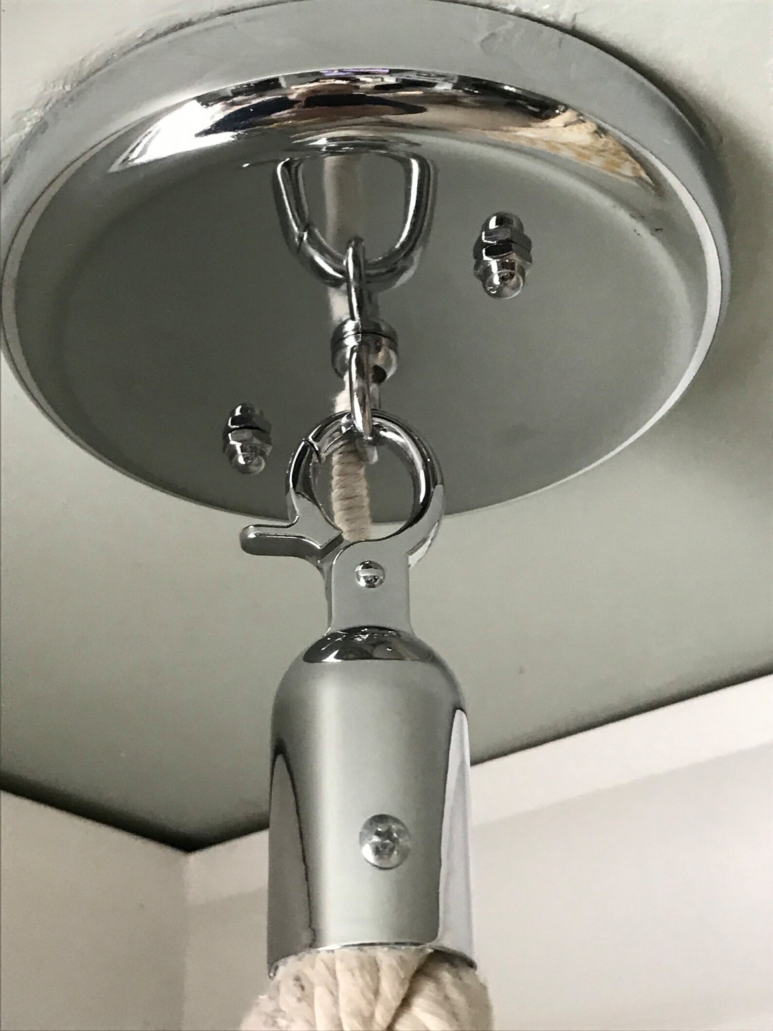 Industrial Nautical Rope Pendant Light One Inch Thick White Etsy