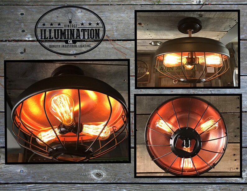 Chicken Feeder Lighting Stunning 3bulb Fixture in Oil Rubbed Etsy