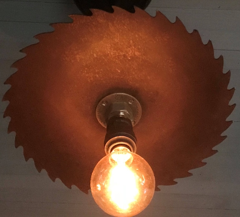 Rusted Saw Blade Lamp, 14