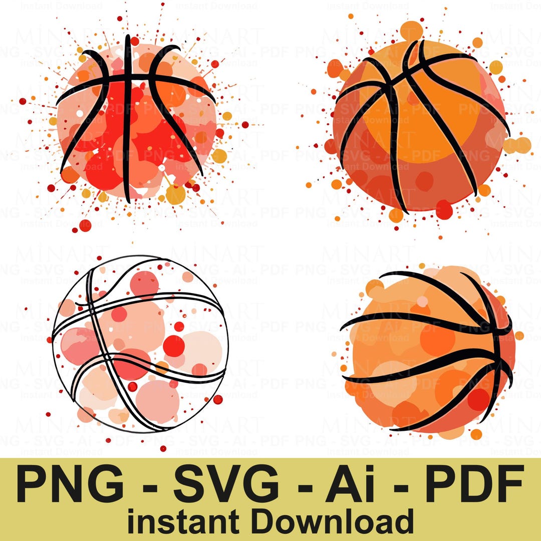 Watercolor Basketball PNG Bundle, Sports Clipart (digital Download) - Etsy
