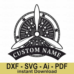 Benutzerdefinierte Flugzeug Wand Kunst Dxf svg, bereit für Laser Cut Vorlage, GlowForce oder Cricut-Datei