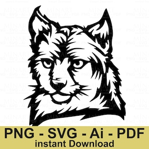 Wild Lynx Head Svg Cut File  Detailed Animal Face Vector Art  Wildlife Clipart for Cricut, Laser, Vinyl Crafts