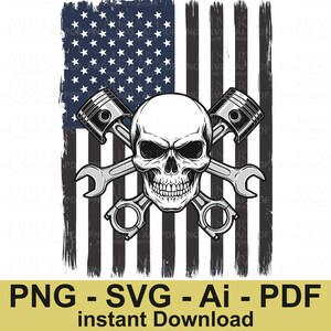 Us Skull Mechanic Svg Png , Skull Svg , Mechanic Svg , Wrenches Svg , Tools Svg , Repair Svg , Digital Download , Instant Download
