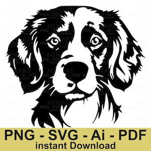Berner Sennenhund geschnitten Datei, Hunde Gesicht Silhouette Clipart, Haustier Liebhaber digitaler Download, Cricut & Silhouette Png Ai Pdf Art