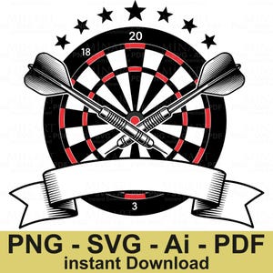 Darts Svg Png , Dart Game Svg , Dartboard Svg , Dart Svg , Darts Clipart , Dart Target Svg , Digital Download , Instant Download