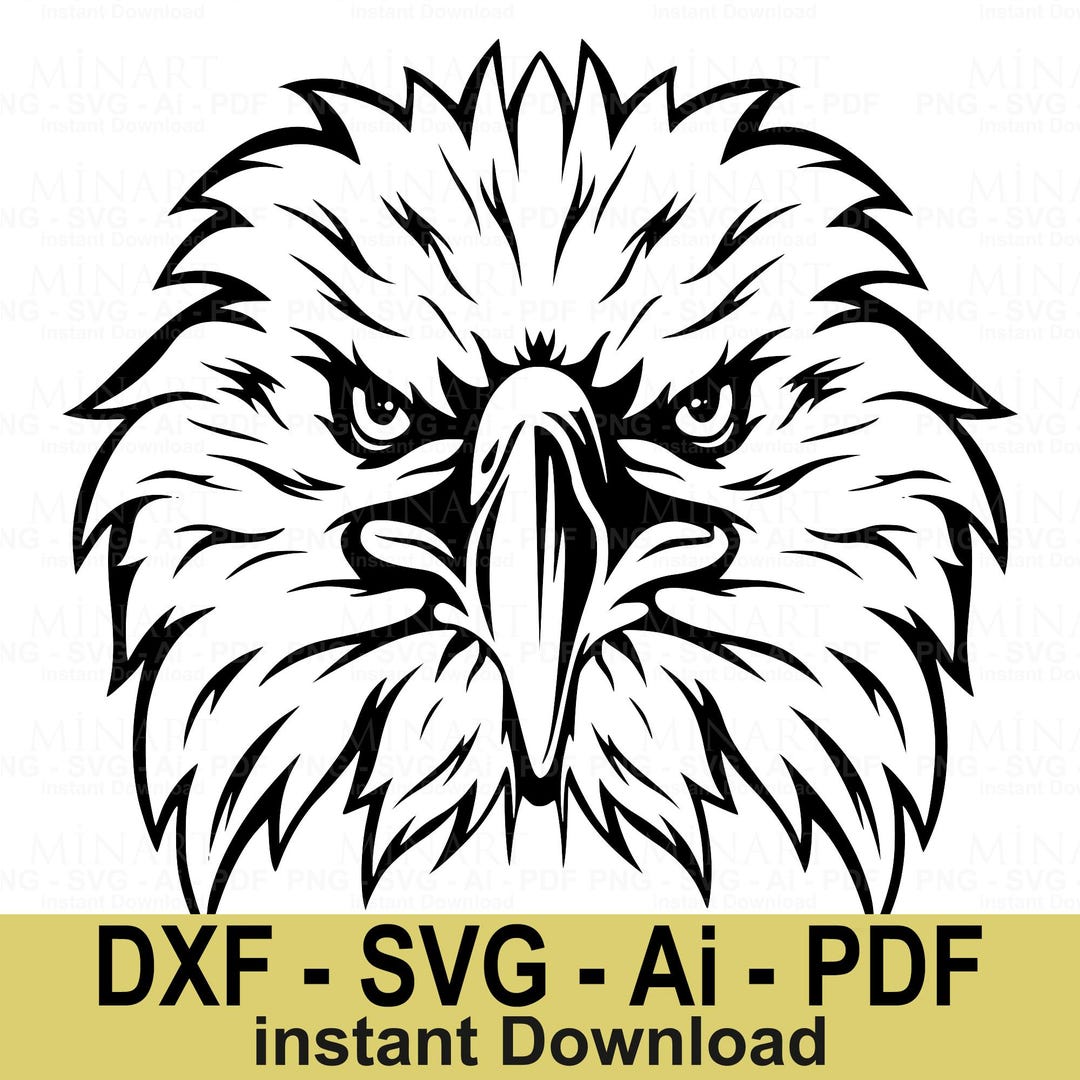 Bald Eagle Head Svg Dxf Png Pdf Digital Download, American Eagle Vector ...