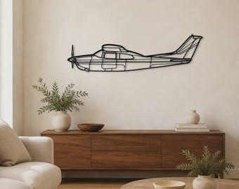 210L Centurion, Minimalist Airplane Silhouette Wall Art | Laser-Cut Metal | Multiple Sizes, Matte Black
