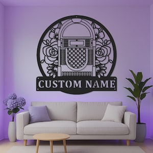 Op maat gemaakt LED-jukeboxbord, metalen wanddecoratie, cadeau