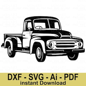 Vintage Truck Svg Dxf Png Pdf Digital File, Classic Retro Pickup Truck Vector Clipart for Cricut Silhouette DIY Crafts