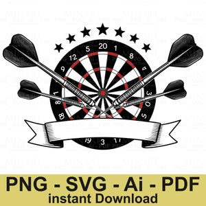 Darts Svg Png , Dart Game Svg , Dartboard Svg , Dart Svg , Darts Clipart , Dart Target Svg , Digital Download , Instant Download