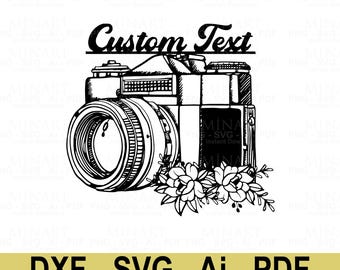Vintage Kamera Wandkunst, Laser Cut Datei (DXF, SVG, PDF)