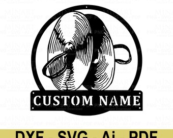Benutzerdefinierte Name Schallplatte Wand Dekor Laser Cut Datei (DXF SVG PDF)