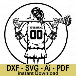 Lacrosse Mädchen geschnitten Datei für Cricut Silhouette Crafts
