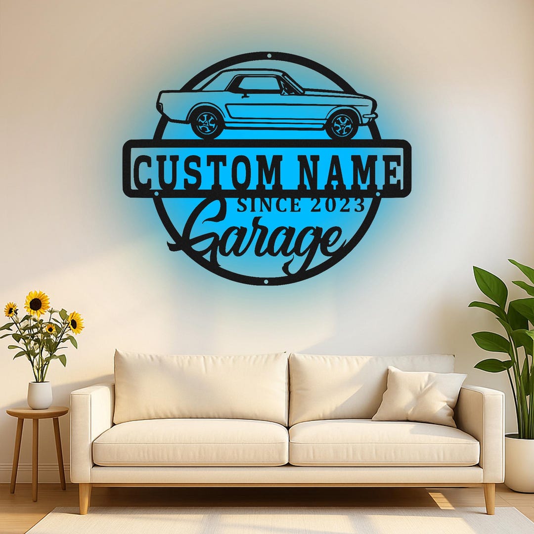 Muscle Cars Led Custom Classic Muscle Car Led Light Metal Wall Art, Personalized ...