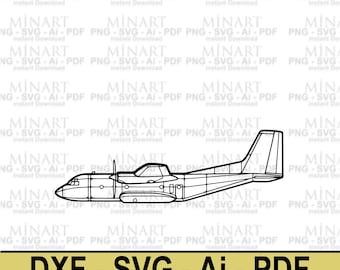 Airplane Laser Cut Model, Aviation Wall Art SVG DXF PDF (Digital Download)