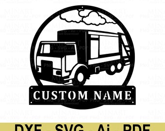 Kundenspezifische LKW-Wand-Kunst, Laser-Schnitt-Garagen-Dekor (SVG, DXF, PDF digitaler Download)