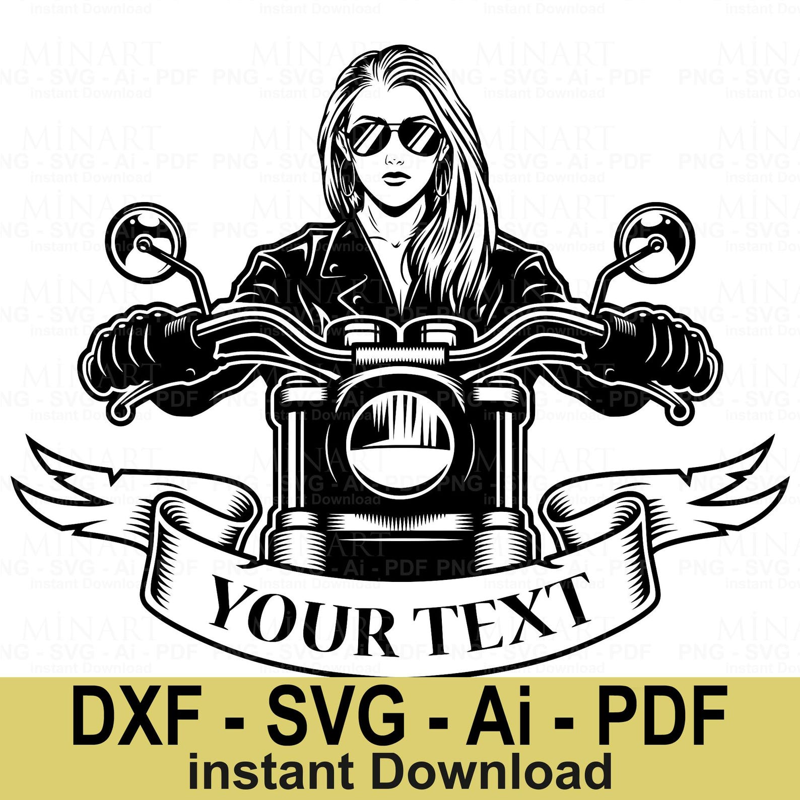 Lady Motorcycle Rider Svg Biker Girl Svg Motorcycle Woman Clipart Female Rider Vector Art Cricut ...