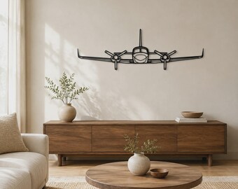 421C Front, Vintage Aviation Silhouette Wall Art | Matte Black Steel | Multiple Sizes, For Offices