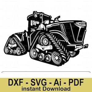Tractor Svg File, Heavy Duty Farm Vehicle Digital Design, Agricultural Equipment Clipart, Cricut & Silhouette Instant Download