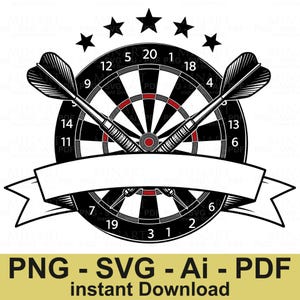 Darts Svg Png , Dart Game Svg , Dartboard Svg , Dart Svg , Darts Clipart , Dart Target Svg , Digital Download , Instant Download
