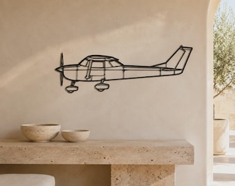 Airplane Silhouette, Minimalist Wall Art | Laser-Cut Metal, Matte Black | 150-Piece Composition, Multiple Sizes