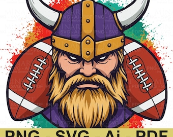 Vikings Football SVG, Game Day PNG, Norse Warrior Clipart (Digital Download)