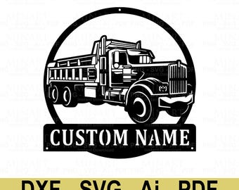 Benutzerdefinierte Name LKW-Schild, Garage Dekor Laser Cut Datei (DXF SVG PDF)